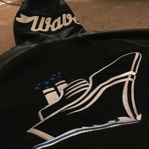 Pink Dolphin Black Leather Jacket